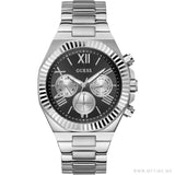 Guess Equity Analog Black Dial Silver Steel Strap Watch For Men - GW0703G1 Authentic Buy Shop Now
