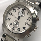 Marc Jacobs Larry Chronograph White Dial Silver Steel Strap Watch for Men - MBM5030 Authentic Buy Shop Now