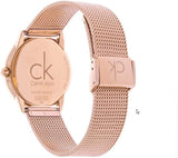 Calvin Klein Minimal Black Dial Rose Gold Mesh Bracelet Watch for Women - K3M2262Y Authentic Buy Shop Now