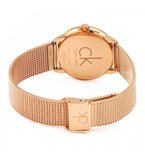 Calvin Klein Minimal Black Dial Rose Gold Mesh Bracelet Watch for Women - K3M2262Y Authentic Buy Shop Now