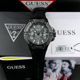 Guess Rigor Analog Black Dial Black Leather Strap Watch For Men - W0040G1 Authentic Buy Shop Now