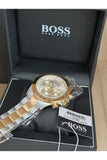 Hugo Boss Ikon Chronograph Silver Dial Two Tone Steel Strap Watch for Men - 1512960 Authentic Buy Shop Now