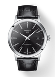 Tissot Gentleman Powermatic 80 Silicium Black Dial Black Leather Strap Watch For Men - T127.407.16.051.00 Authentic Buy Shop Now