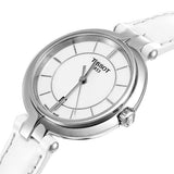 Tissot T Lady Flamingo White Dial White Leather Strap Watch For Women - T094.210.16.011.00 Authentic Buy Shop Now