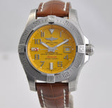 Breitling Avenger 11 Seawolf Stainless Steel Cobra Yellow Dial Mens Watch - A1733110/I519/434X Authentic Buy Shop Now