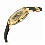 Versace V-Circle Manifesto Gold Dial Black Leather Strap Watch for Men - VBQ030017 Authentic Buy Shop Now