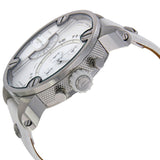 Diesel Badass Chronograph White Dial White Leather Strap Watch For Men - DZ7265 Authentic Buy Shop Now