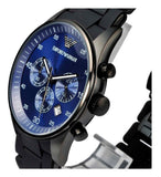 Emporio Armani Sportivo Chronograph Blue Dial Black Strap Watch For Men - AR5921 Authentic Buy Shop Now