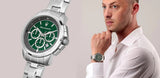 Maserati Successo Chronograph Green Dial Silver Steel Strap Watch For Men - R8873621017 Authentic Buy Shop Now
