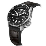 Seiko 5 Sports SKX Automatic Black Dial Black Leather Strap Watch for Men - SRPD55K2 Authentic Buy Shop Now