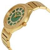 Michael Kors Kerry Green Dial Gold Steel Strap Watch for Women - MK3409 Authentic Buy Shop Now