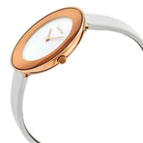 Calvin Klein Chic White Dial White Leather Strap Watch for Women - K7N236K2 Authentic Buy Shop Now