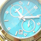 Michael Kors Runway Hunger Stop100 Series Blue Dial Gold Steel Strap Watch for Women - MK5815 Authentic Buy Shop Now