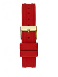 Guess Cosmo Diamonds Gold Dial Red Rubber Strap Watch for Women - GW0034L6 Authentic Buy Shop Now