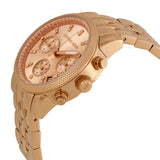 Michael Kors Ritz Chronograph Rose Gold Dial Rose Gold Steel Strap Watch for Women - MK6077 Authentic Buy Shop Now