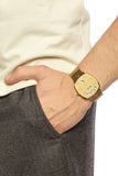 Gucci Grip Yellow Gold Dial Yellow Gold Steel Strap Unisex Watch - YA157403 Authentic Buy Shop Now