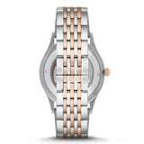 Emporio Armani Meccanico White Dial Two Tone Steel Strap Watch For Men - AR1921 Authentic Buy Shop Now