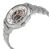 Emporio Armani Meccanico Skeleton Silver Dial Silver Steel Strap Watch For Men - AR1980 Authentic Buy Shop Now