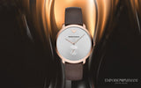 Emporio Armani Modern Slim Analog Silver Dial Brown Leather Strap Watch For Men - AR11163 Authentic Buy Shop Now
