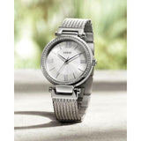 Guess Soho Silver DIal Stainless Steel Mesh Bracelet Watch For Women - W0638L1 Authentic Buy Shop Now