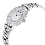 Emporio Armani Gianni T-Bar Mother of Pearl Dial Silver Stainless Steel Watch For Women - AR1908 Authentic Buy Shop Now