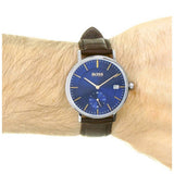 Hugo Boss Corporal Blue Dial Brown Leather Strap Watch for Men - 151363 Authentic Buy Shop Now