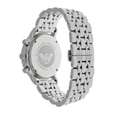 Emporio Armani Gianni Chronograph Black Dial Silver Steel Strap Watch For Men - AR80009 Authentic Buy Shop Now