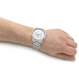 Armani Exchange Outerbanks Chronograph Silver Dial Silver Steel Strap Watch For Men - AX7141 Authentic Buy Shop Now