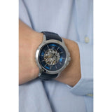 Maserati Ingegno Automatic Blue Skeleton Dial Black Leather Strap Watch For Men - R8821119004 Authentic Buy Shop Now