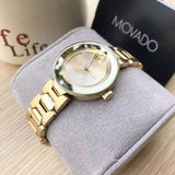 Movado Bold Gold Dial Gold Steel Strap Watch For Women - 3600382 Authentic Buy Shop Now