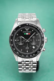 Emporio Armani Sportivo Chronograph Black Dial Silver Steel Strap Watch For Men - AR5984 Authentic Buy Shop Now