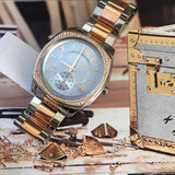 Michael Kors Bryn Quartz Blue Dial Two Tone Steel Strap Watch For Women - MK6136 Authentic Buy Shop Now