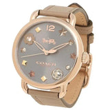 Coach Delancey Grey Dial Grey Leather Strap Watch For Women - 14502797 Authentic Buy Shop Now