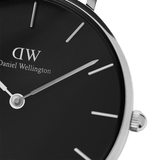 Daniel Wellington Petite Ashfield Black Dial Black Mesh Strap Watch For Women - DW00100308 Authentic Buy Shop Now