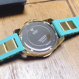 Guess Intrepid 2 Silver Dial Two Tone Rubber Strap Watch For Women - W0325L4 Authentic Buy Shop Now