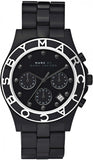Marc Jacobs Blade Chronograph Black Dial Black Steel Strap Watch for Women - MBM3083 Authentic Buy Shop Now
