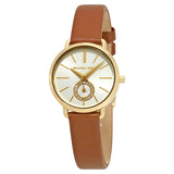 Michael Kors Portia Quartz White Dial Brown Leather Strap Watch For Women - MK2734 Authentic Buy Shop Now