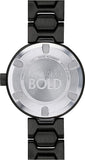 Movado Bold Crystals Black Dial Black Steel Strap Watch for Women - 3600576 Authentic Buy Shop Now