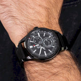 Tommy Hilfiger Austin Black Dial Black Leather Strap Watch for Men - 1791638 Authentic Buy Shop Now