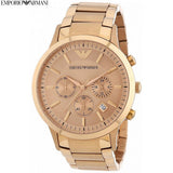 Emporio Armani Classic Rose Gold Chronograph Steel Strap Watch For Men - AR2452 Authentic Buy Shop Now