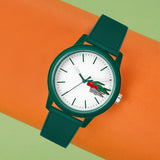 Lacoste 12.12 White Dial Green Silicon Strap Watch for Men - 2011135 Authentic Buy Shop Now