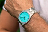 Gucci 25H Quartz Turquoise Dial Silver Steel Strap Watch For Women - YA163409 Authentic Buy Shop Now