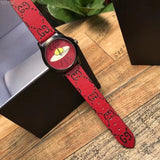 Gucci G Timeless Ghost Red Dial Red Leather Strap Watch For Men - YA1264023 Authentic Buy Shop Now