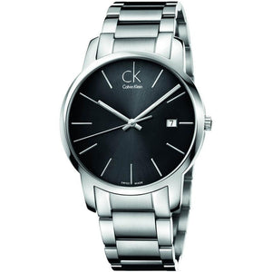 Calvin Klein City Date Black Dial Silver Steel Strap Watch for Men - K2G2G143 Authentic Buy Shop Now