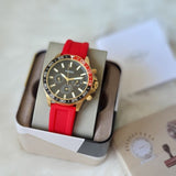 Fossil Bannon Multifunction Black Dial Red Silicone Strap Watch for Men - BQ2499 Authentic Buy Shop Now