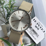 Coach Perry Silver DIal White Leather Strap Watch for Women - 14503116 Authentic Buy Shop Now