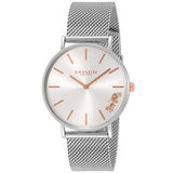 Coach Perry White Dial Silver Mesh Bracelet Watch for Women - 14503124 Authentic Buy Shop Now