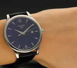 Tissot T Classic Tradition Blue Dial Black Leather Strap Watch For Men - T063.610.16.047.00 Authentic Buy Shop Now