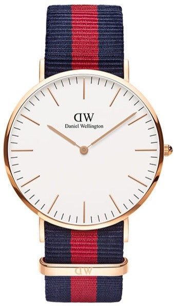 Daniel Wellington Classic Oxford White Dial Two Tone NATO Strap Watch For Men - DW00100001 Authentic Buy Shop Now