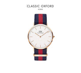 Daniel Wellington Classic Oxford White Dial Two Tone NATO Strap Watch For Men - DW00100001 Authentic Buy Shop Now
